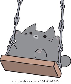 Cat Swinging on a Swing