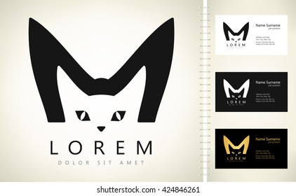 cat symbol - kitten logo vector