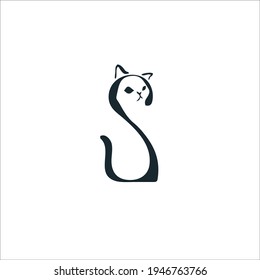 Cat Symbol Logo. Tattoo Design. Vector Illustration.