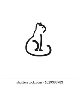 Cat Symbol Logo. Vector Illustration.