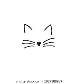 Cat Symbol Logo. Vector Illustration.