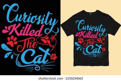 Cat t shirt creative typography design