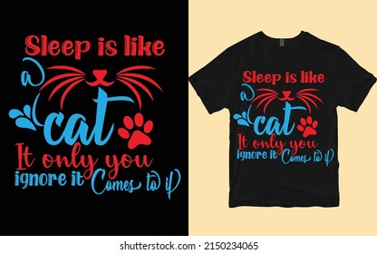 Cat t shirt creative typography design