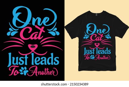Cat t shirt creative typography design