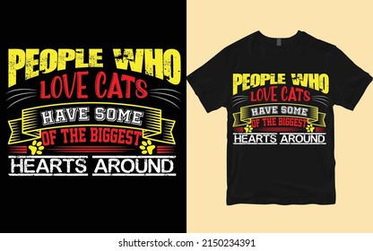 Cat t shirt creative typography design