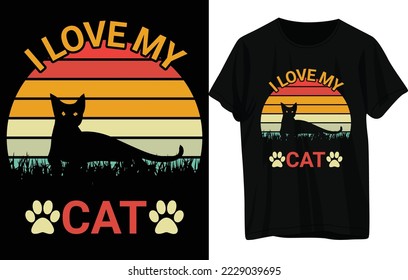 Cat t -shirt design .