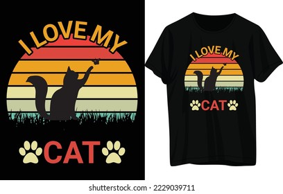 Cat t -shirt design .