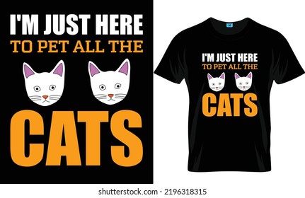 Cat T Shirt Design. Beautiful color and Text