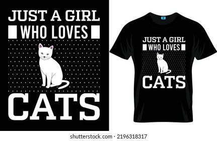 Cat T Shirt Design. Beautiful color and Text