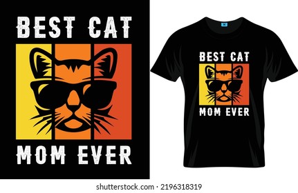 Cat T Shirt Design. Beautiful color and Text