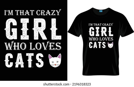 Cat T Shirt Design. Beautiful color and Text