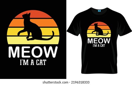 Cat T Shirt Design. Beautiful color and Text