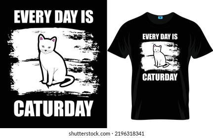 Cat T Shirt Design. Beautiful color and Text