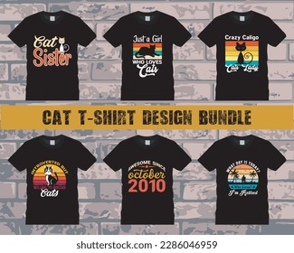 Cat t shirt design bundle graphic, cat lover