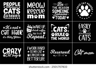 Cat T Shirt Design Bundle