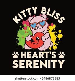 cat t shirt design Eps illutration 10 vectors 