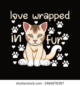cat t shirt design Eps illutration 10 vectors 