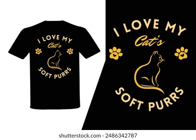 Cat T Shirt Design for International Cat Day Vector Illustration