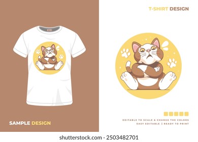 cat t shirt design printable vector 10