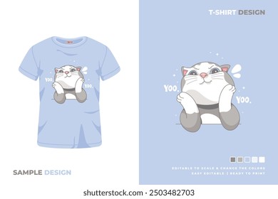 cat t shirt design printable vector 2