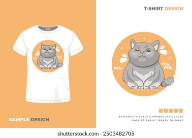 cat t shirt design printable vector 27