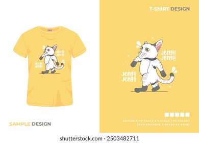 cat t shirt design printable vector 8