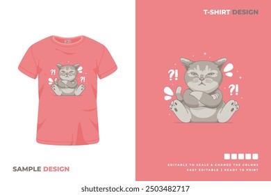 cat t shirt design printable vector 15