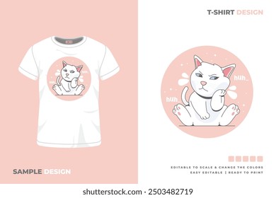 cat t shirt design printable vector 1