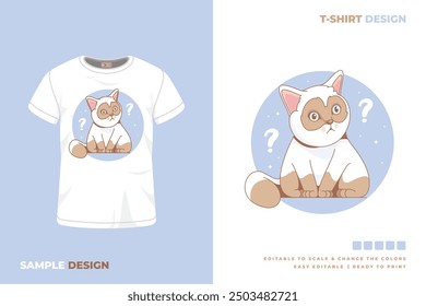 cat t shirt design printable vector 14