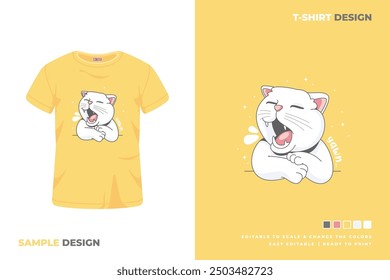 cat t shirt design printable vector 3