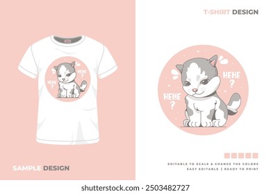 cat t shirt design printable vector 19