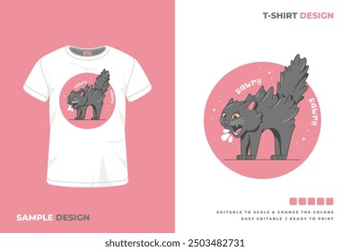 cat t shirt design printable vector 7