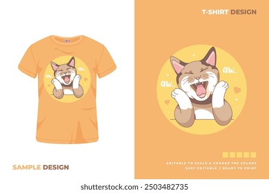 cat t shirt design printable vector 5