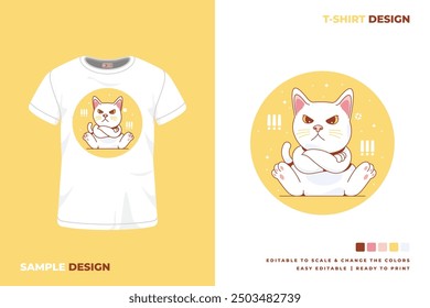 cat t shirt design printable vector 4