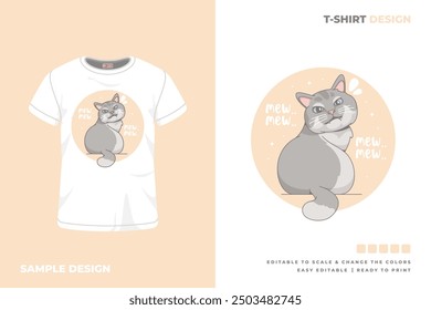 cat t shirt design printable vector 18