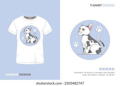 cat t shirt design printable vector 6