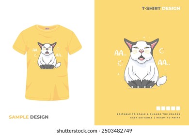 cat t shirt design printable vector 13