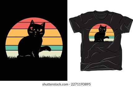 Cat T shirt Design, cat, retro svg