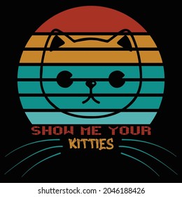 Cat T Shirt Design And Vector Illustration.