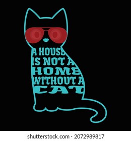 Cat T Shirt Design And Vector Illustration. 