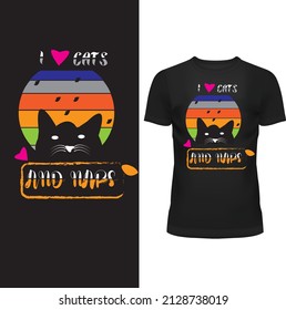 Cat T - Shirt Design Vektordatei