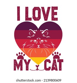 CAT T- SHIRT DESIGN VECTOR FILE