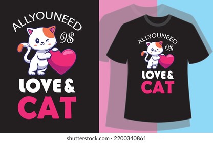 Cat t shirt design vector file.