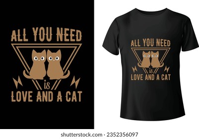 Vector de diseño de camiseta para gato 