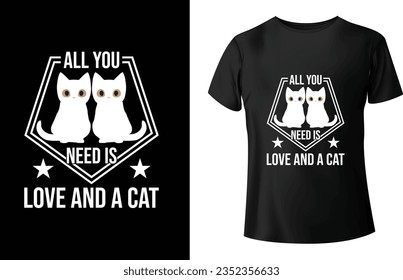 Vector de diseño de camiseta para gato 