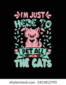 Cat T-Shirt Design, Vektorgrafik, Tier, Kunst, T-Shirt Design, T-Shirt, Design,