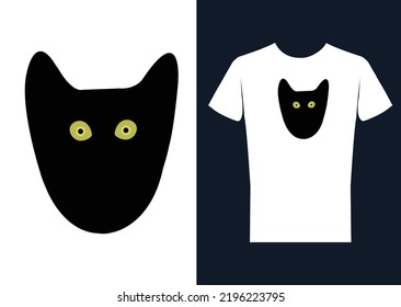  Cat t shirt design.cute cat.black cat