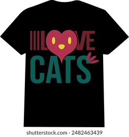 cat t shirt| love cat T SHIRT women typography t shirt,black and pink 