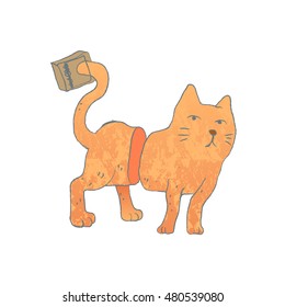 Cat With Tail Caught In A Mousetrap