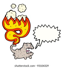 cat with tail on fire cartoon